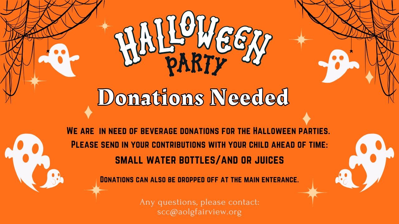 Halloween Donations Needed! Academy of Our Lady of Grace Fairview, NJ